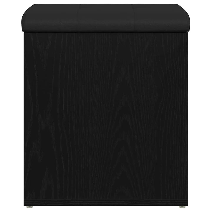 Förvaringsbänk Svart Ek 42 X 42 X 45 Cm Konstruerat Trä