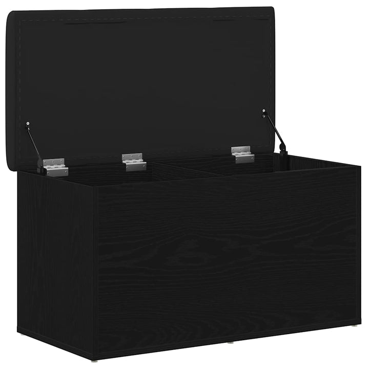Förvaringsbänk Svart Ek 82 X 42 X 45 Cm Konstruerat Trä