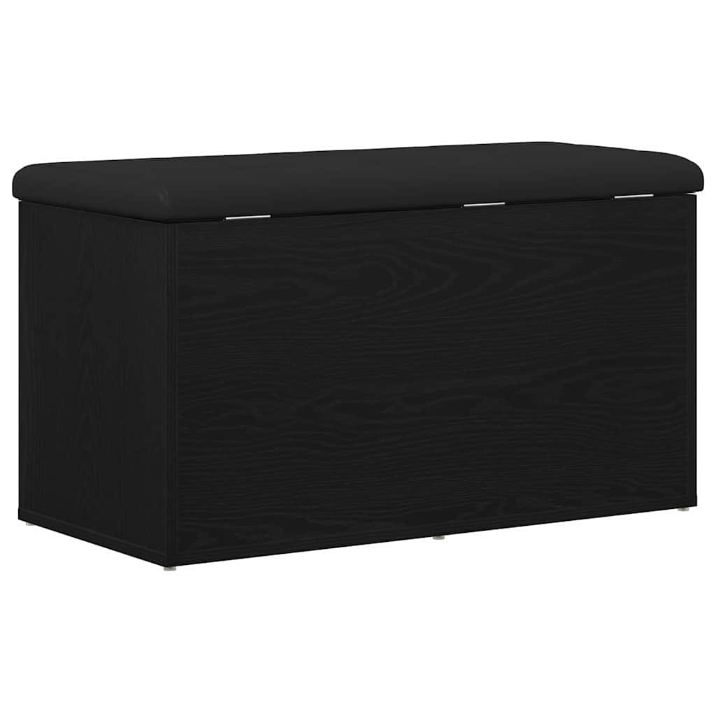 Förvaringsbänk Svart Ek 82 X 42 X 45 Cm Konstruerat Trä