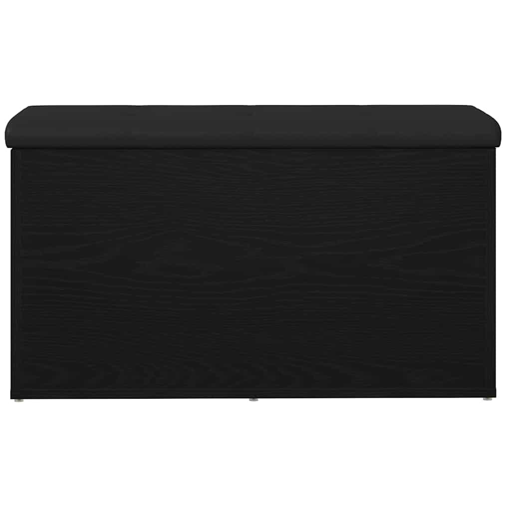 Förvaringsbänk Svart Ek 82 X 42 X 45 Cm Konstruerat Trä