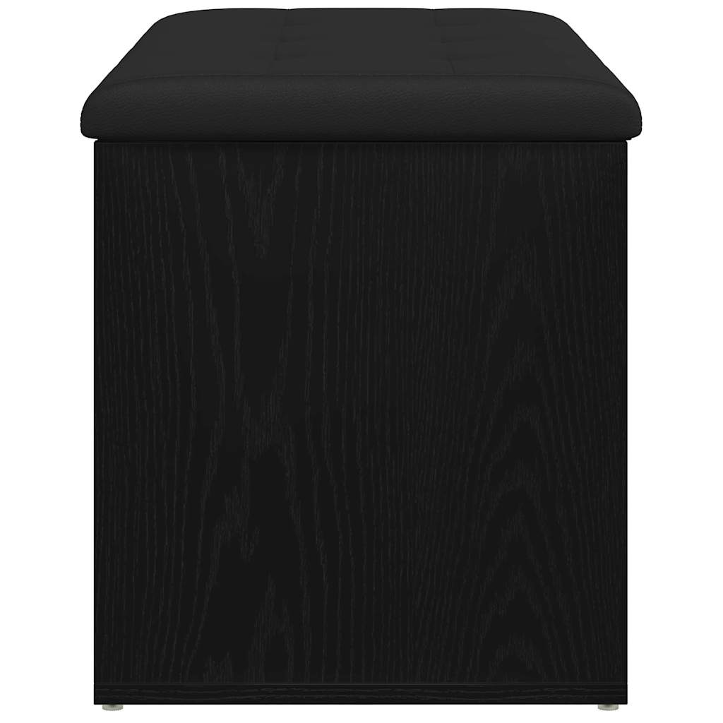 Förvaringsbänk Svart Ek 82 X 42 X 45 Cm Konstruerat Trä