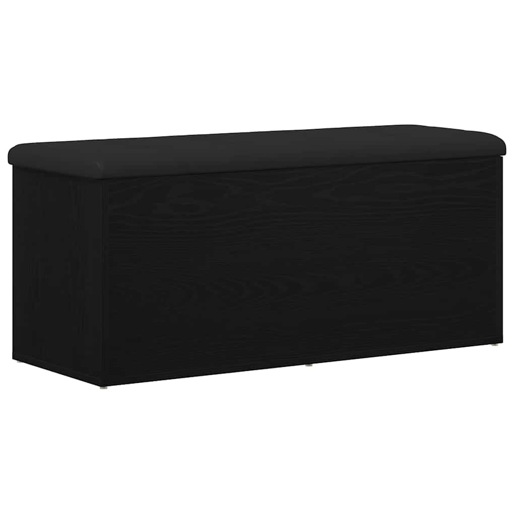 Förvaringsbänk Svart Ek 102 X 42 X 45 Cm Konstruerat Trä
