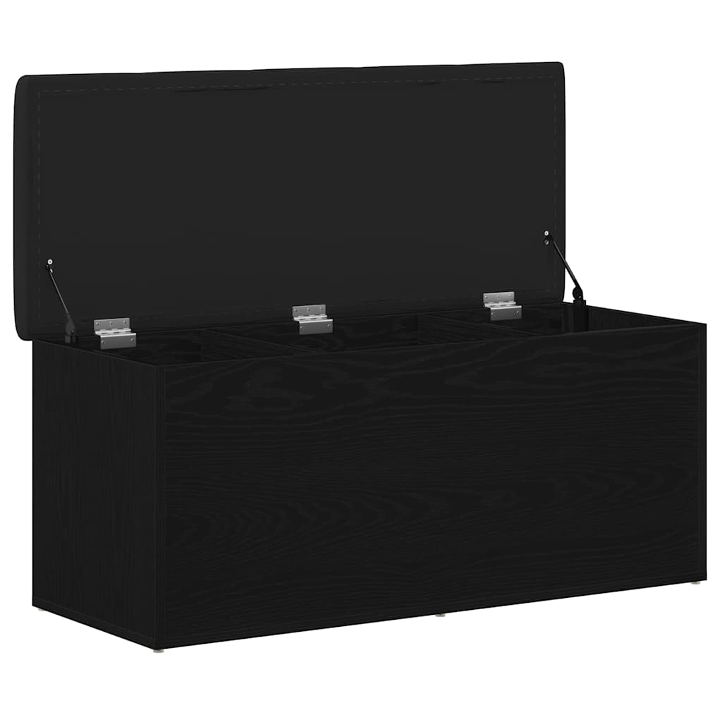 Förvaringsbänk Svart Ek 102 X 42 X 45 Cm Konstruerat Trä
