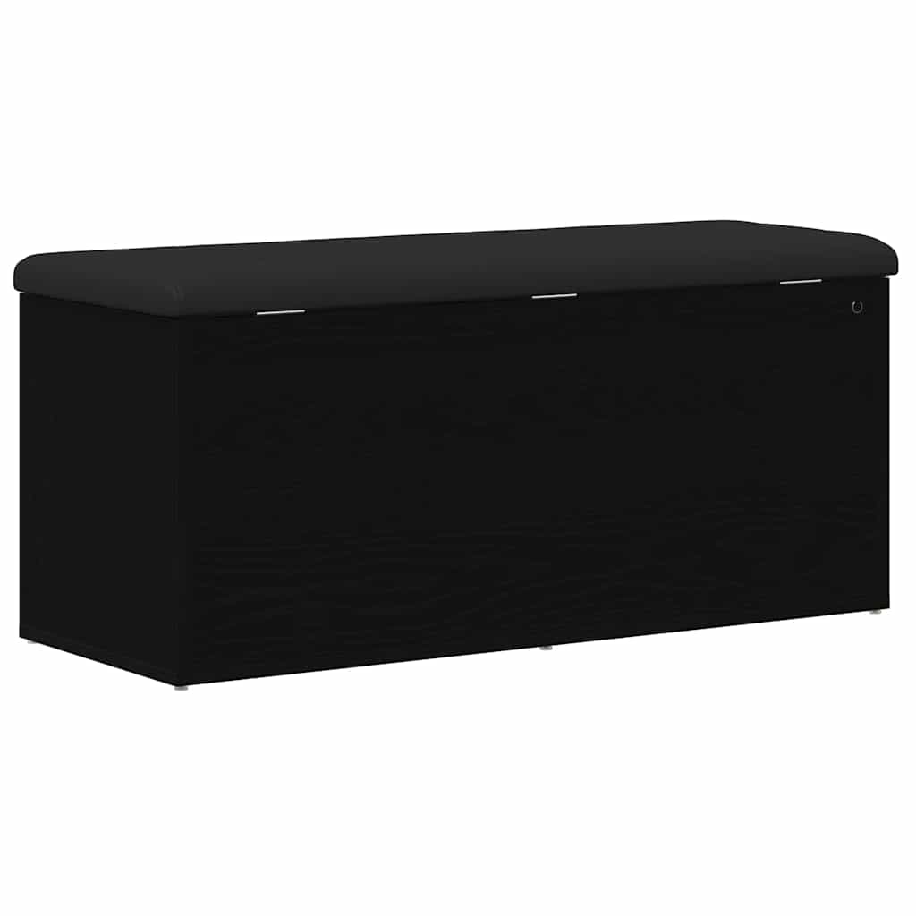 Förvaringsbänk Svart Ek 102 X 42 X 45 Cm Konstruerat Trä