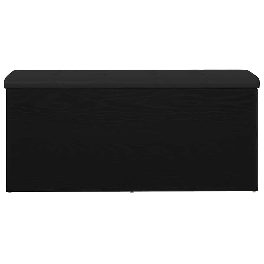 Förvaringsbänk Svart Ek 102 X 42 X 45 Cm Konstruerat Trä