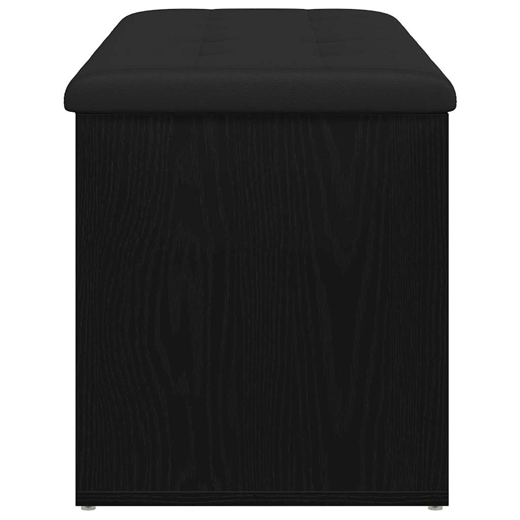 Förvaringsbänk Svart Ek 102 X 42 X 45 Cm Konstruerat Trä