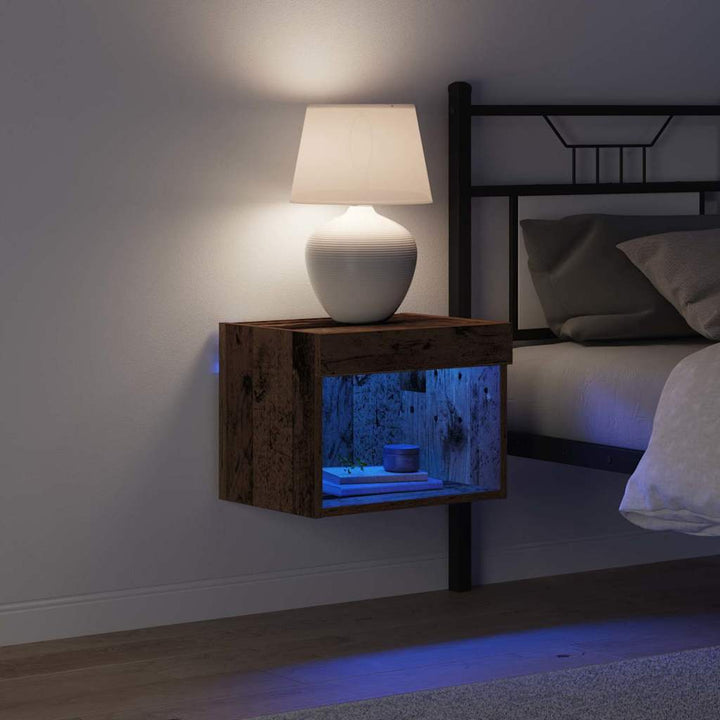 Tv-Bänkset Med Led Gammalt Trä 40 X 30 X 30 Cm Konstruerat Trä