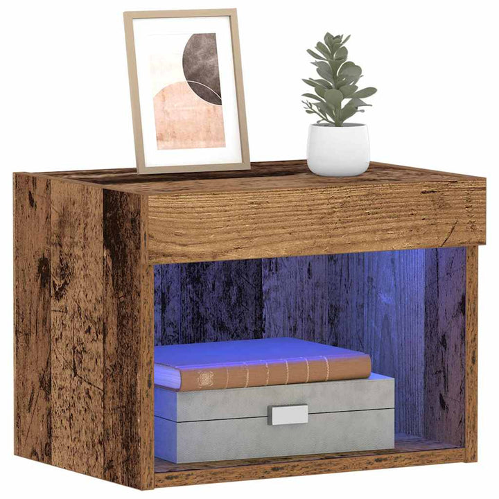 Tv-Bänkset Med Led Gammalt Trä 40 X 30 X 30 Cm Konstruerat Trä