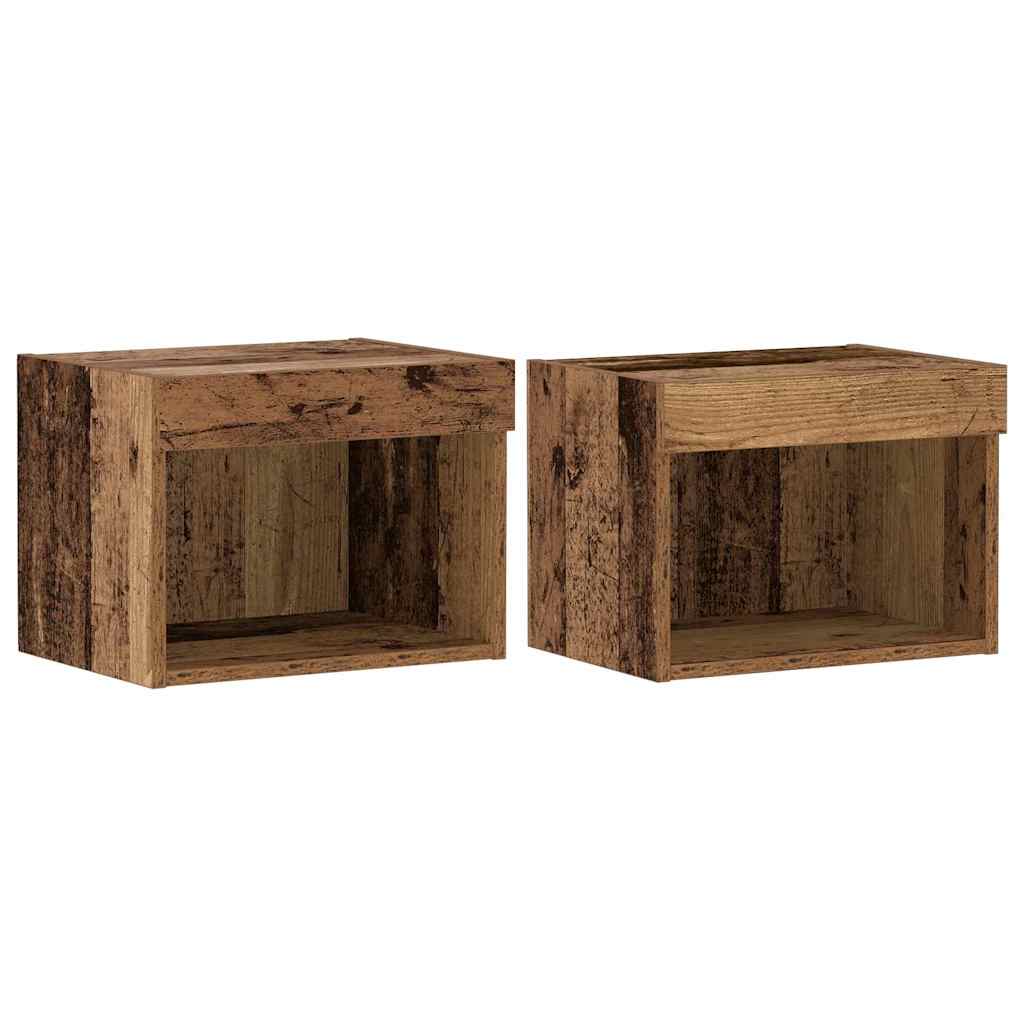 Tv-Bänkset 2 Pcs Gammalt Trä 40 X 30 X 30 Cm Konstruerat Trä