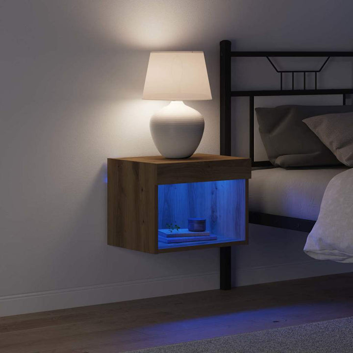 Tv-Bänkset Med Led Artisan Ek 40 X 30 X 30 Cm Konstruerat Trä