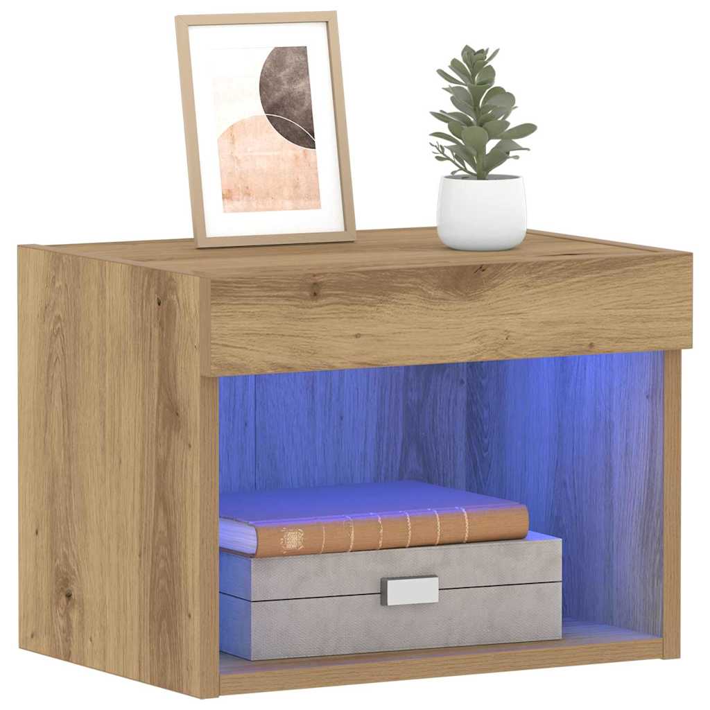 Tv-Bänkset Med Led Artisan Ek 40 X 30 X 30 Cm Konstruerat Trä