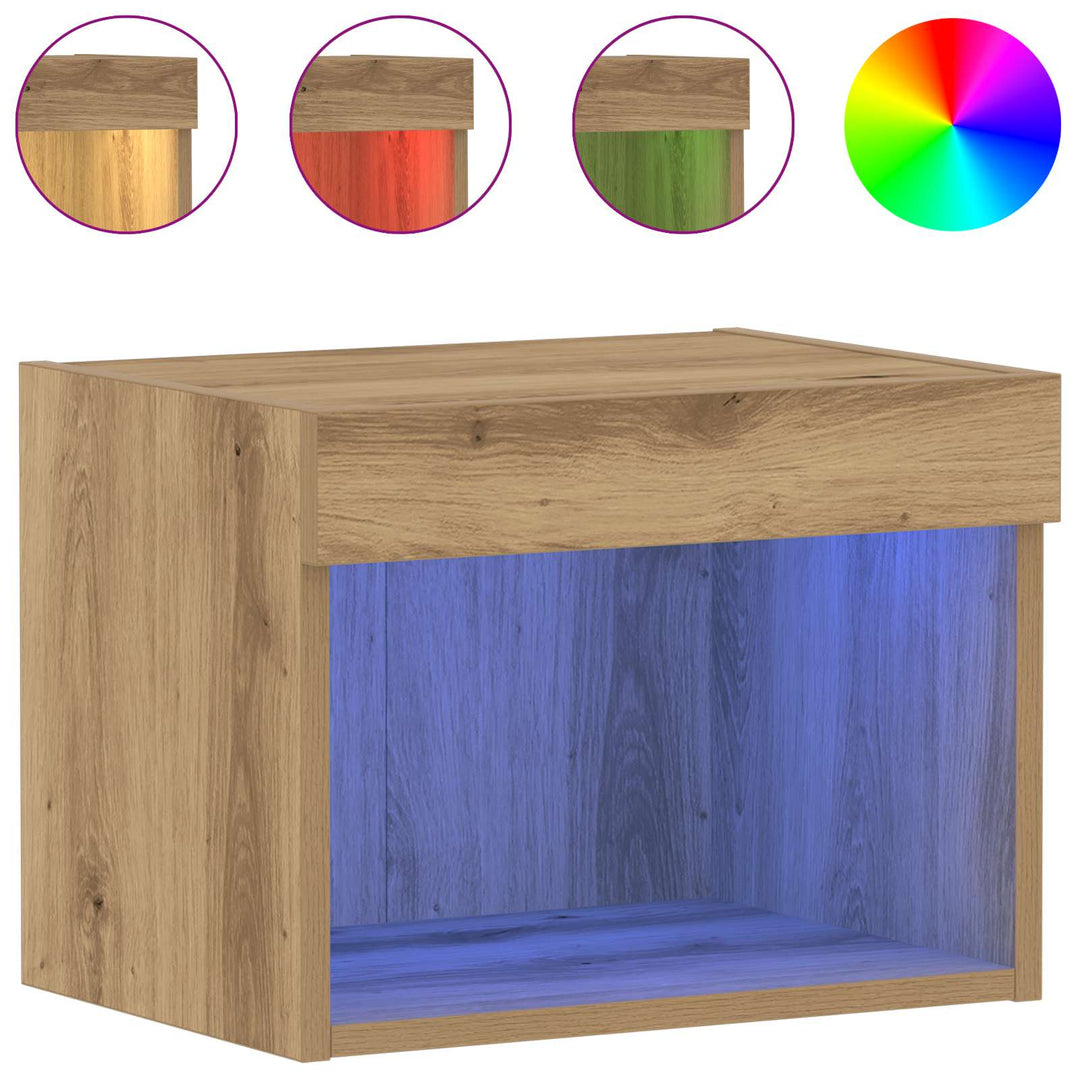 Tv-Bänkset Med Led Artisan Ek 40 X 30 X 30 Cm Konstruerat Trä