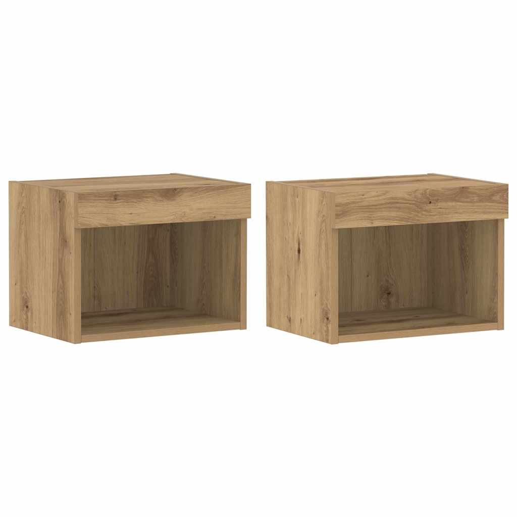 Tv-Bänkset 2 Pcs Artisan Ek 40 X 30 X 30 Cm Konstruerat Trä