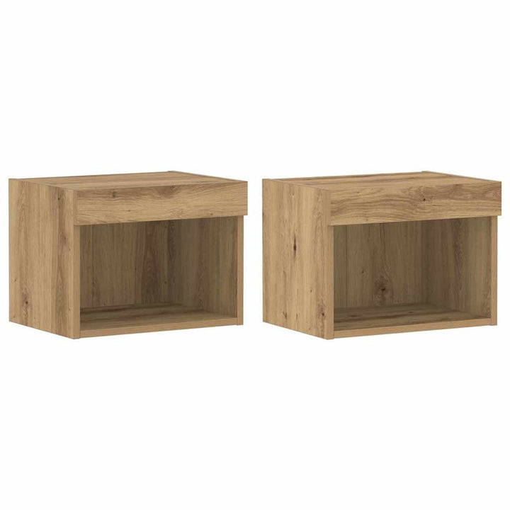 Tv-Bänkset 2 Pcs Artisan Ek 40 X 30 X 30 Cm Konstruerat Trä