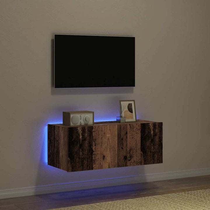 Tv Vägghylla Gammalt Trä 80 X 35 X 31 Cm Konstruerat Trä