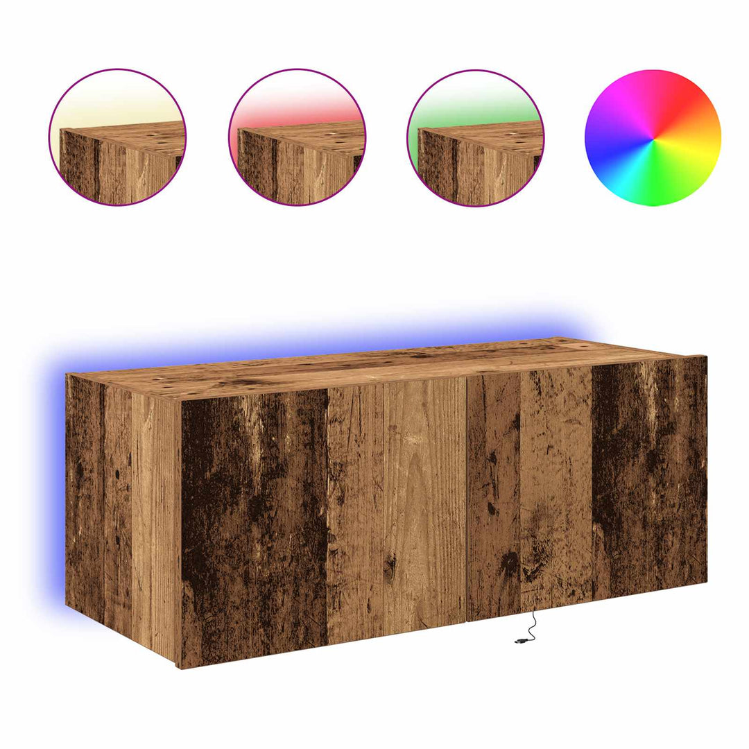 Tv Vägghylla Gammalt Trä 80 X 35 X 31 Cm Konstruerat Trä