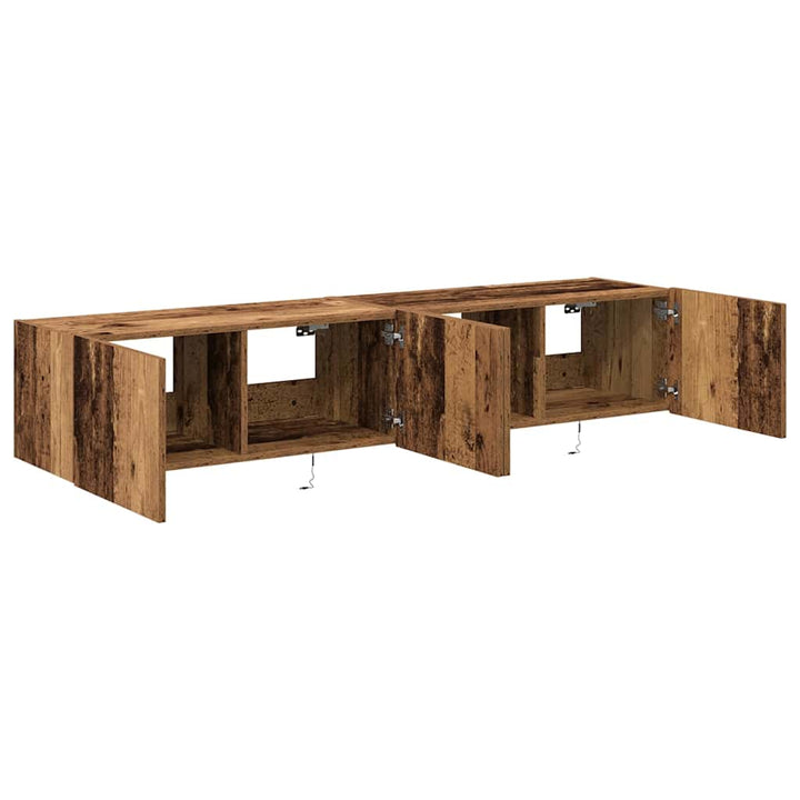 Tv Vägghylla 2 Pcs Gammalt Trä 80 X 35 X 31 Cm Konstruerat Trä
