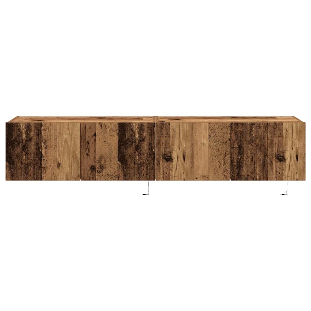 Tv Vägghylla 2 Pcs Gammalt Trä 80 X 35 X 31 Cm Konstruerat Trä