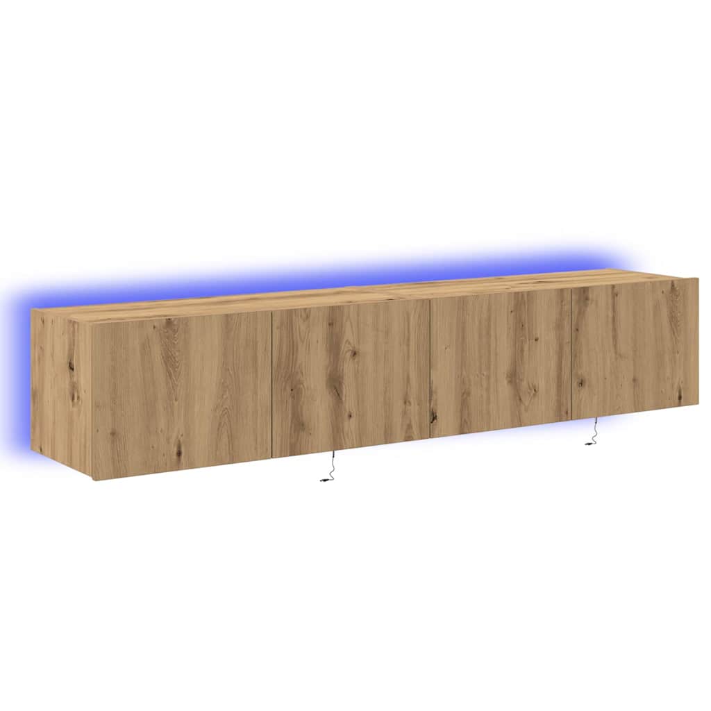Tv Vägghylla 2 Pcs Artisan Ek 80 X 35 X 31 Cm Konstruerat Trä
