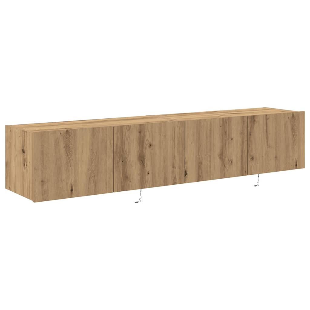 Tv Vägghylla 2 Pcs Artisan Ek 80 X 35 X 31 Cm Konstruerat Trä