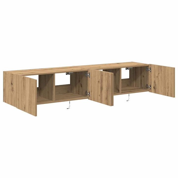 Tv Vägghylla 2 Pcs Artisan Ek 80 X 35 X 31 Cm Konstruerat Trä