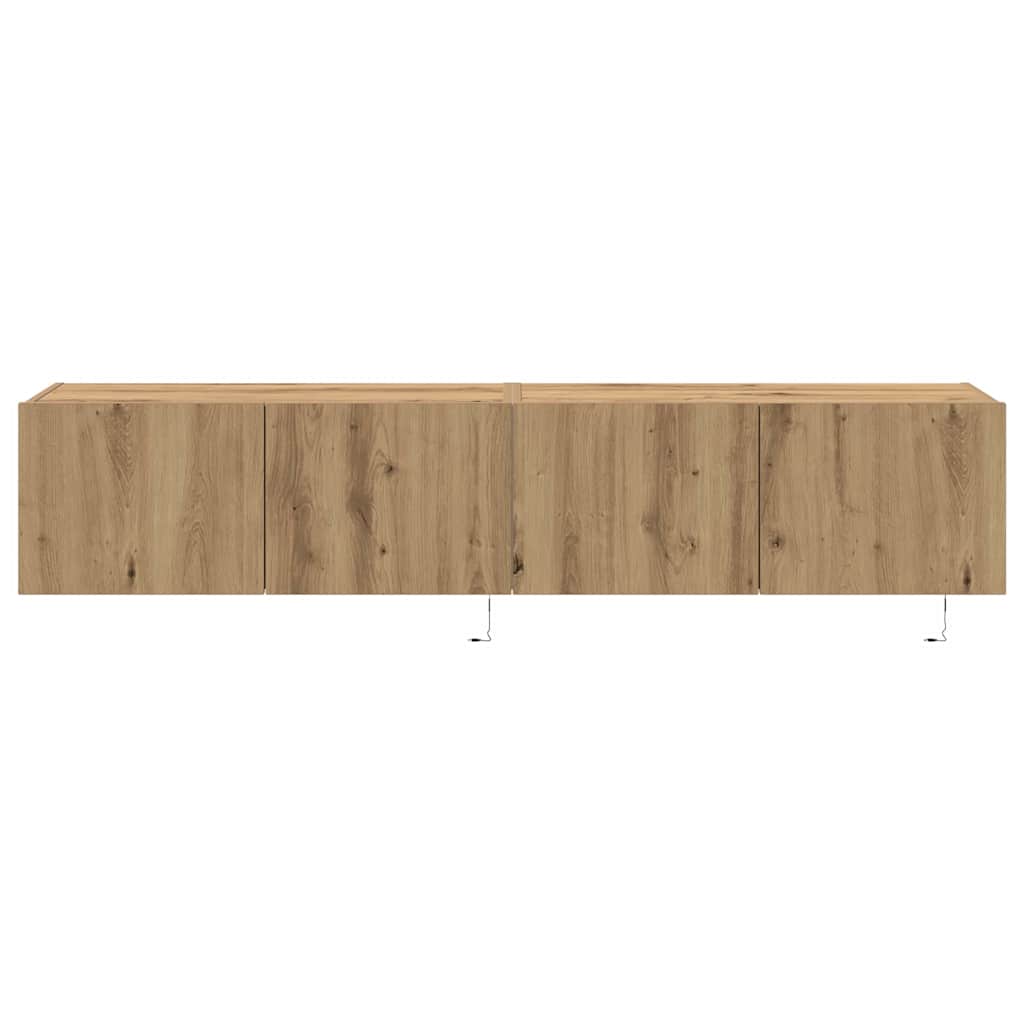 Tv Vägghylla 2 Pcs Artisan Ek 80 X 35 X 31 Cm Konstruerat Trä