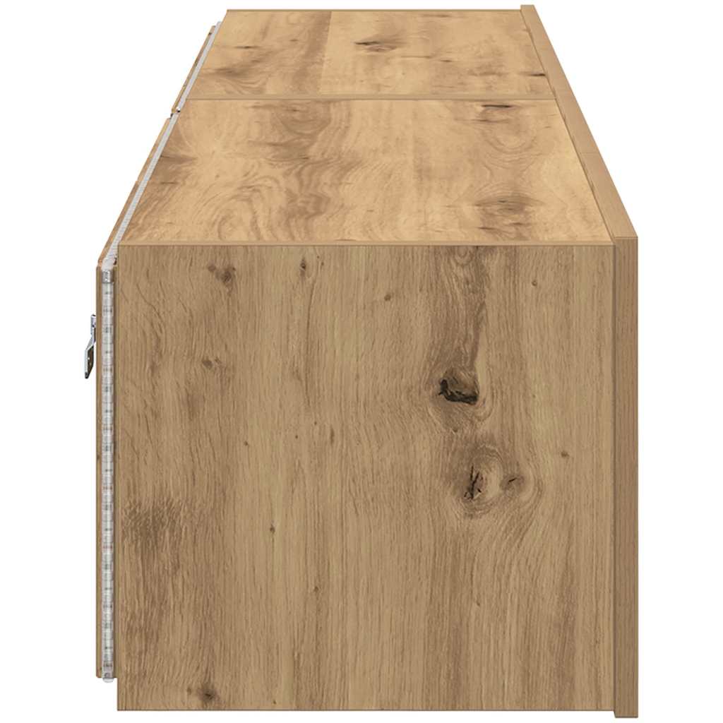 Tv Vägghylla 2 Pcs Artisan Ek 80 X 35 X 31 Cm Konstruerat Trä