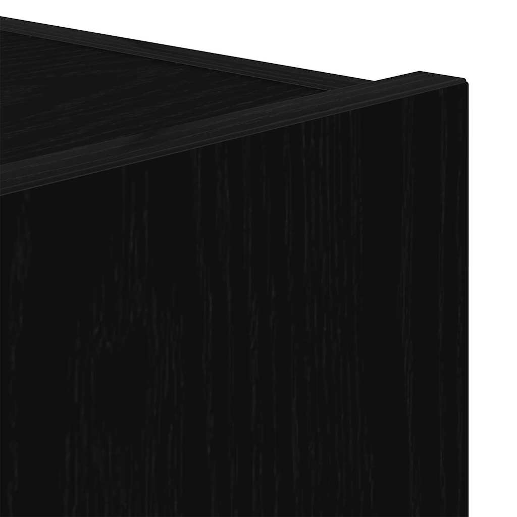 Tv Vägghylla 2 Pcs Svart Ek 80 X 35 X 31 Cm Konstruerat Trä