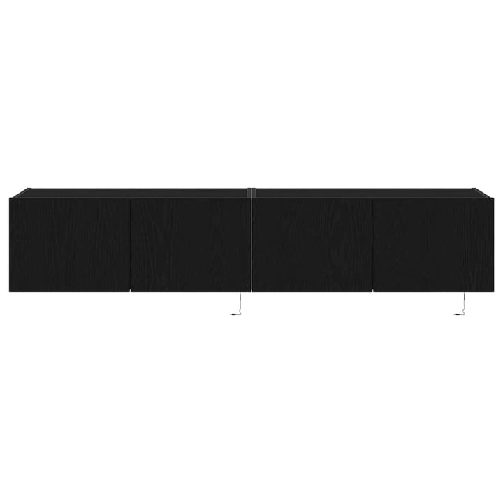 Tv Vägghylla 2 Pcs Svart Ek 80 X 35 X 31 Cm Konstruerat Trä