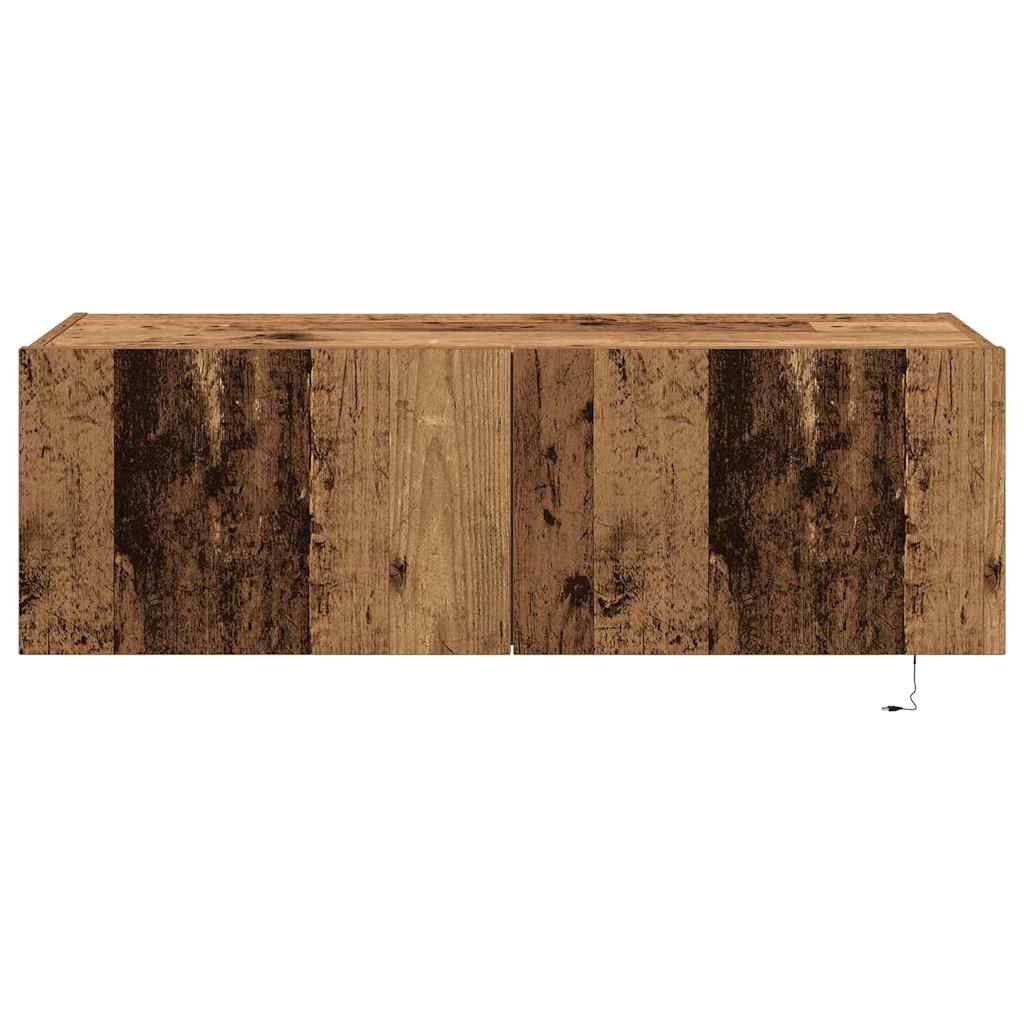 Tv Vägghylla 2 Pcs Gammalt Trä 100 X 35 X 31 Cm Konstruerat Trä