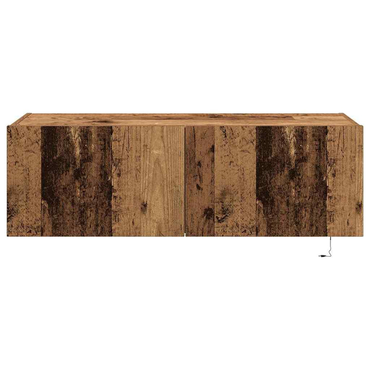 Tv Vägghylla 2 Pcs Gammalt Trä 100 X 35 X 31 Cm Konstruerat Trä
