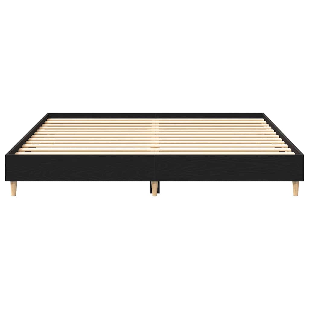 Sängram Svart Ek 203 X 203 X 25 Cm Konstruerat Trä