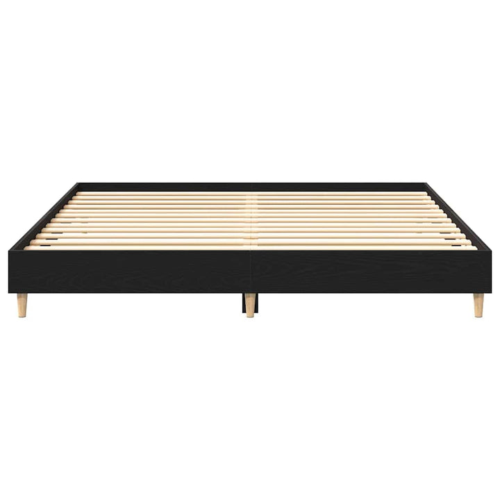 Sängram Svart Ek 203 X 183 X 25 Cm Konstruerat Trä
