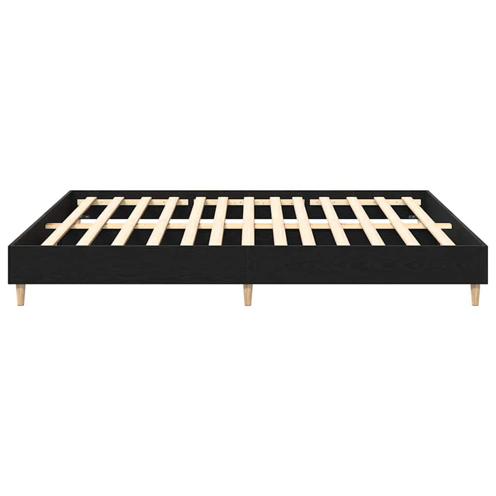 Sängram Svart Ek 203 X 183 X 25 Cm Konstruerat Trä
