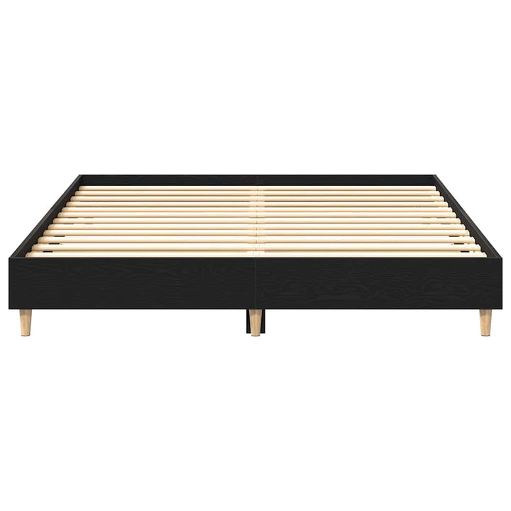Sängram Svart Ek 203 X 153 X 25 Cm Konstruerat Trä
