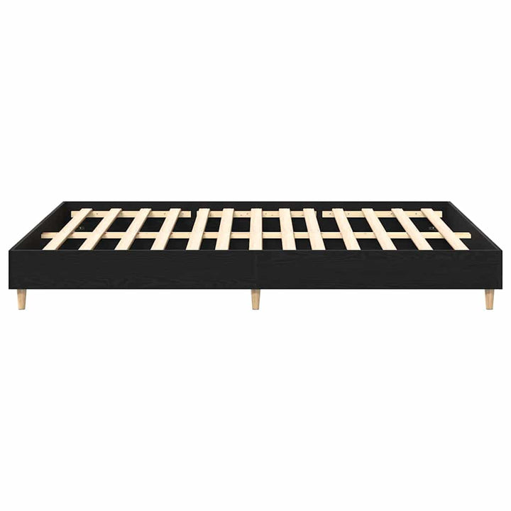 Sängram Svart Ek 203 X 153 X 25 Cm Konstruerat Trä