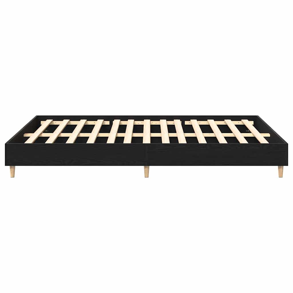 Sängram Svart Ek 203 X 143 X 25 Cm Konstruerat Trä