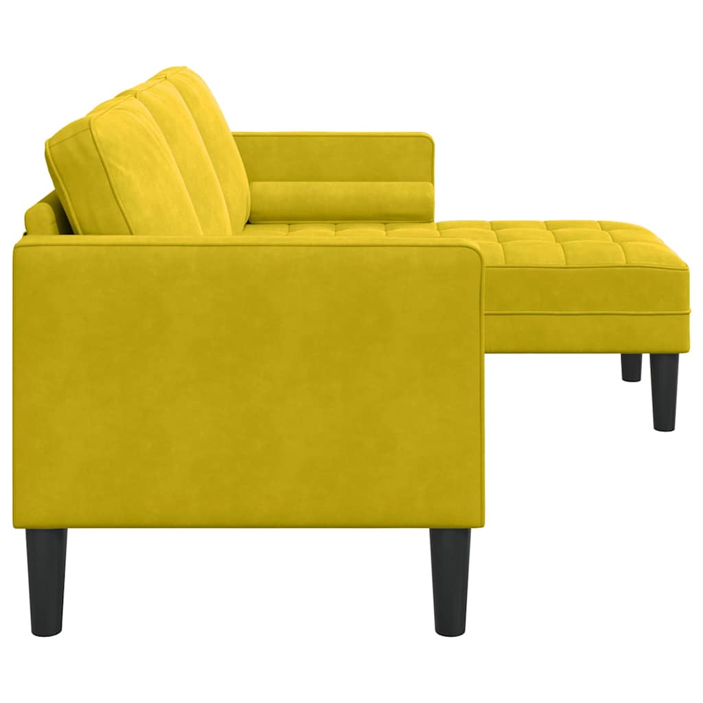 Soffset Med Kudde Gul Polyester