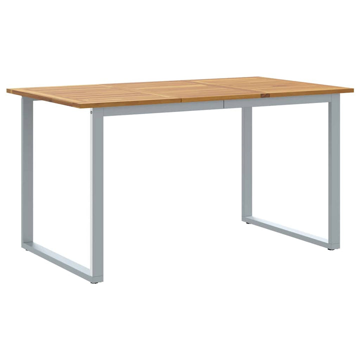 Trädgårdsbord Grå 140 X 80 X 75 Cm Massivt Akaciaträ