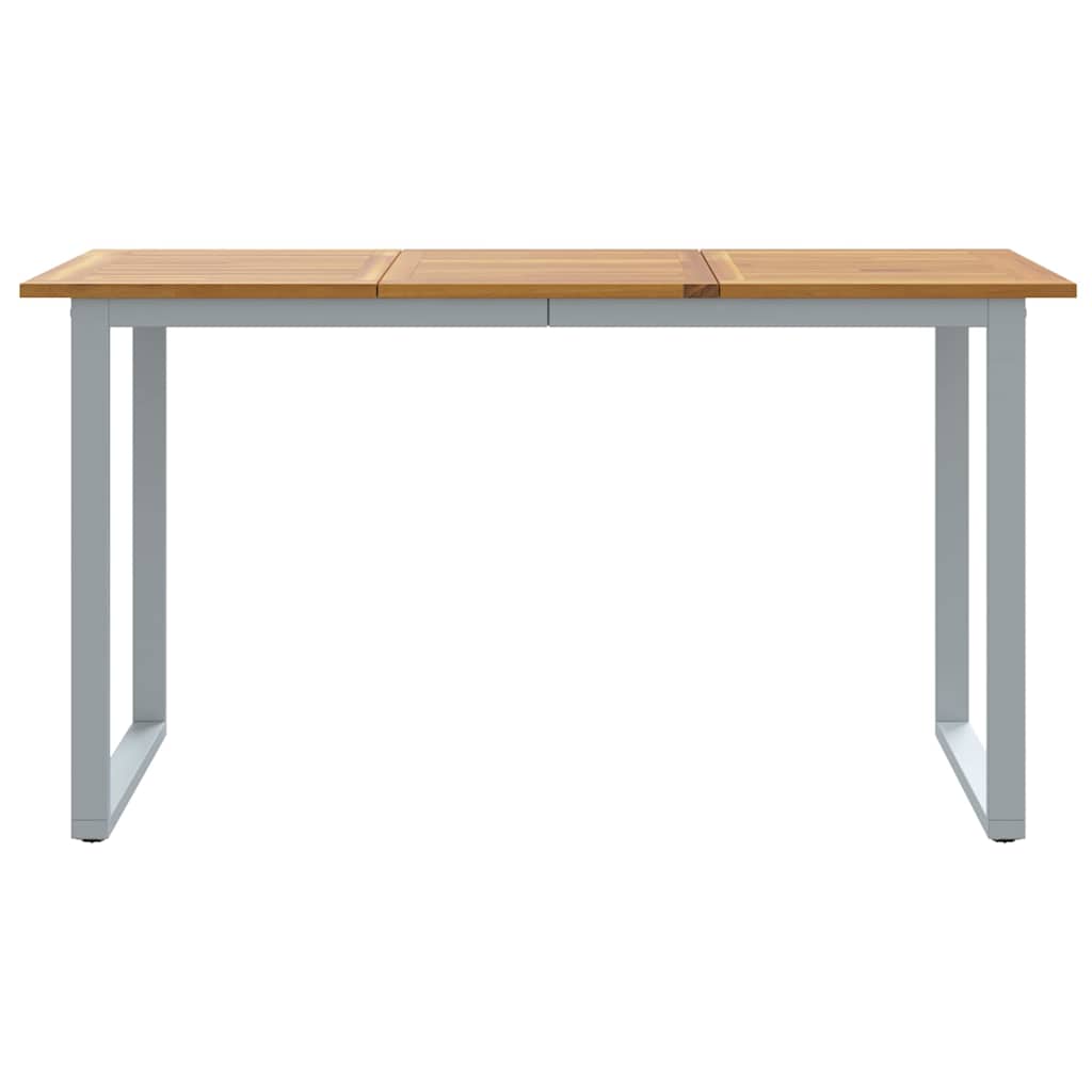 Trädgårdsbord Grå 140 X 80 X 75 Cm Massivt Akaciaträ