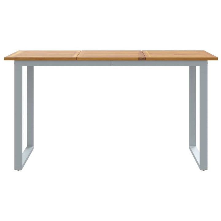Trädgårdsbord Grå 140 X 80 X 75 Cm Massivt Akaciaträ