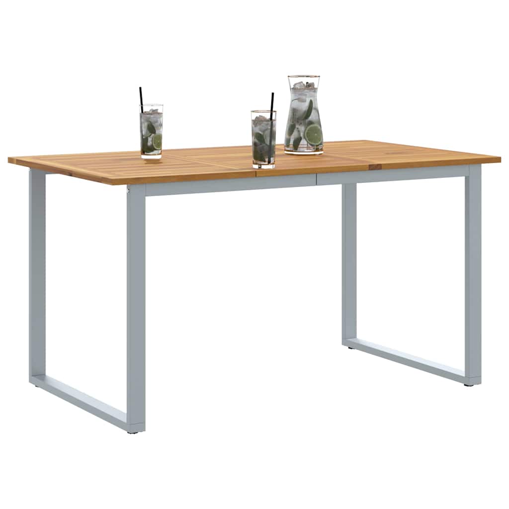 Trädgårdsbord Grå 140 X 80 X 75 Cm Massivt Akaciaträ