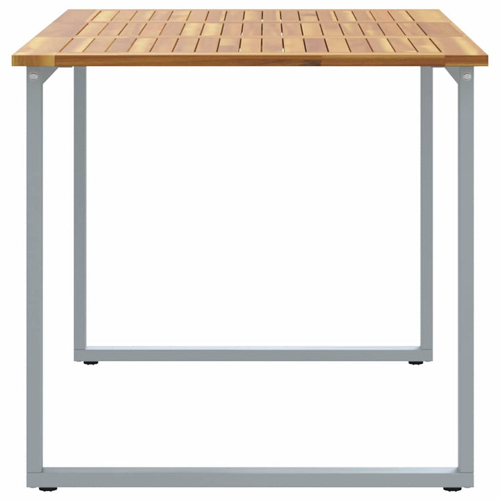 Trädgårdsbord Grå 140 X 80 X 75 Cm Massivt Akaciaträ