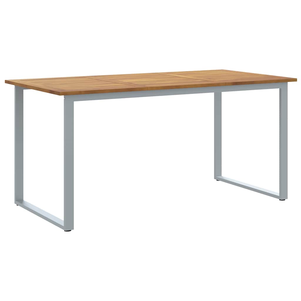 Trädgårdsbord Grå 160 X 80 X 75 Cm Massivt Akaciaträ