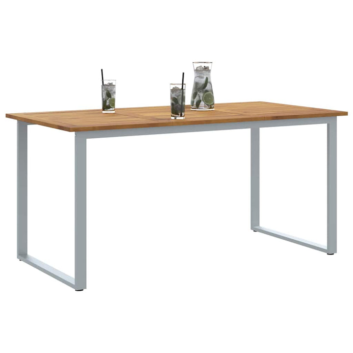 Trädgårdsbord Grå 160 X 80 X 75 Cm Massivt Akaciaträ