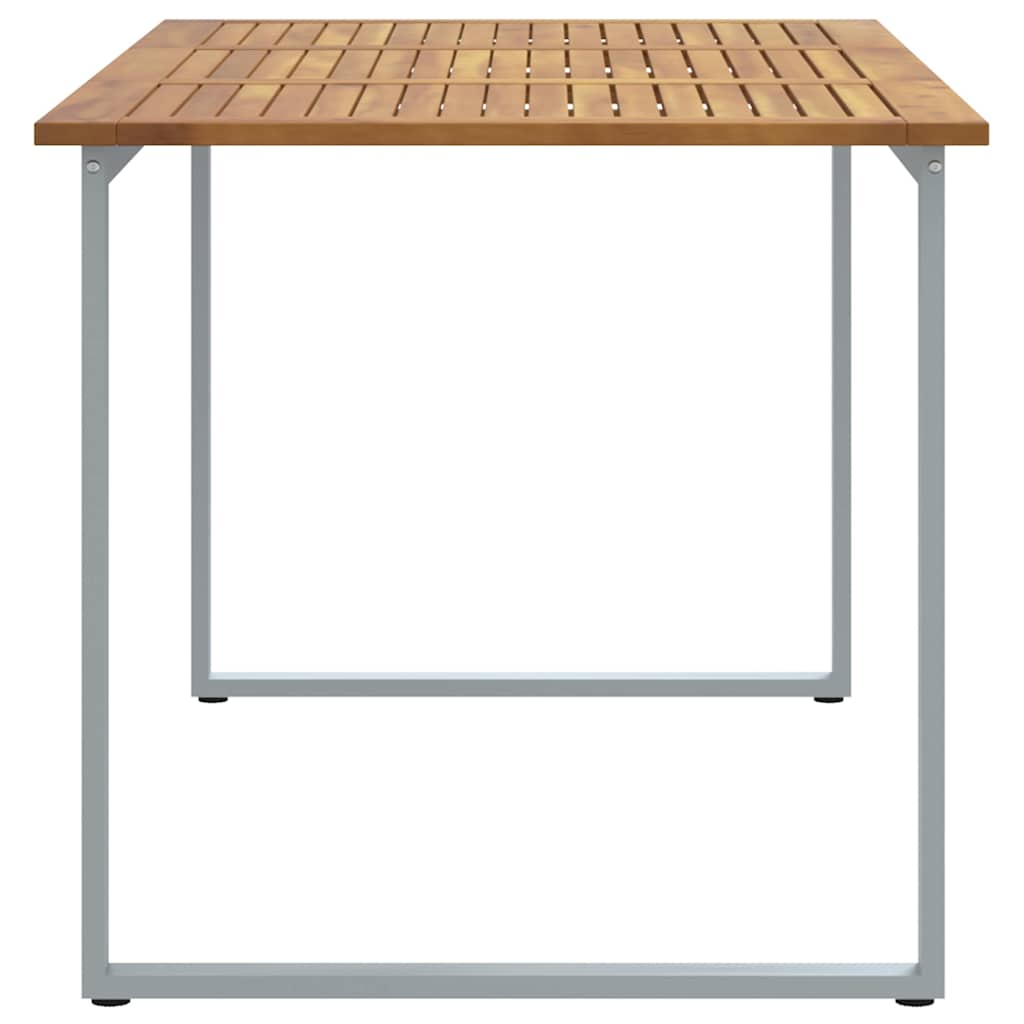 Trädgårdsbord Grå 160 X 80 X 75 Cm Massivt Akaciaträ