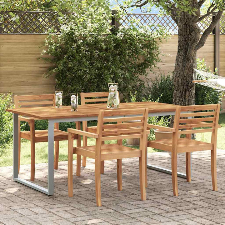 Trädgårdsbord Grå 180 X 90 X 75 Cm Massivt Akaciaträ
