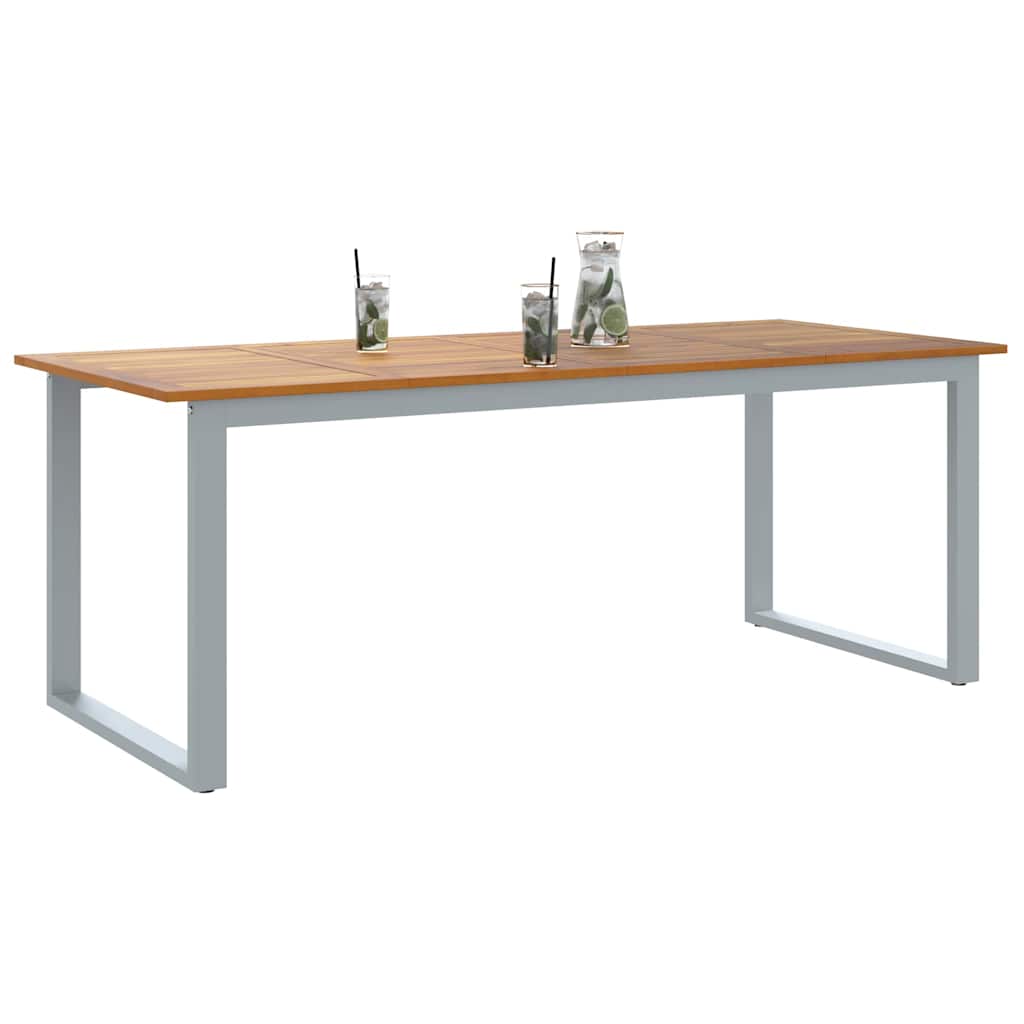 Trädgårdsbord Grå 200 X 90 X 75 Cm Massivt Akaciaträ