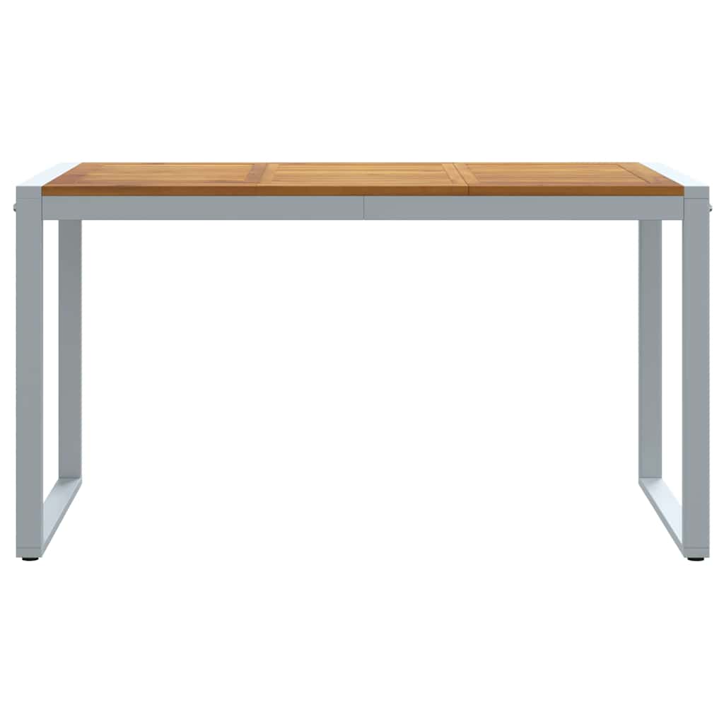 Trädgårdsbord Grå 140 X 80 X 75 Cm Massivt Akaciaträ