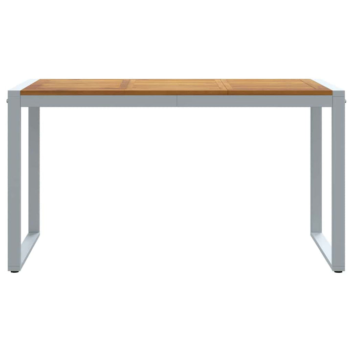 Trädgårdsbord Grå 140 X 80 X 75 Cm Massivt Akaciaträ